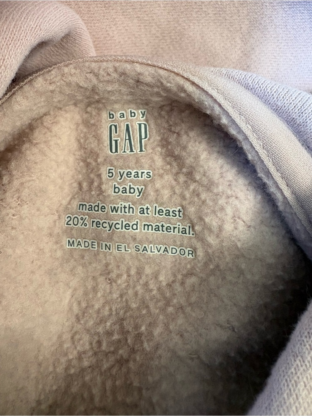 GAP Kids Vintage Soft Relaxed Pink Sweat Jogger Pants Sweatshirt Set Girls Sz 5T - Picture 5 of 6